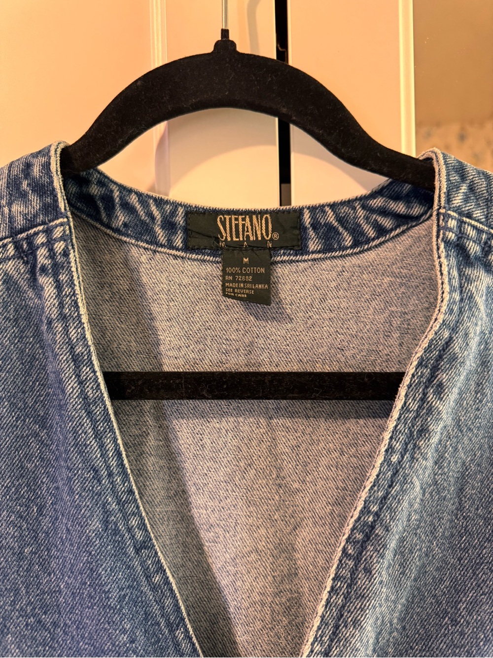 Vintage Denim Vest with Button Front - Blue - Picture 2 of 6